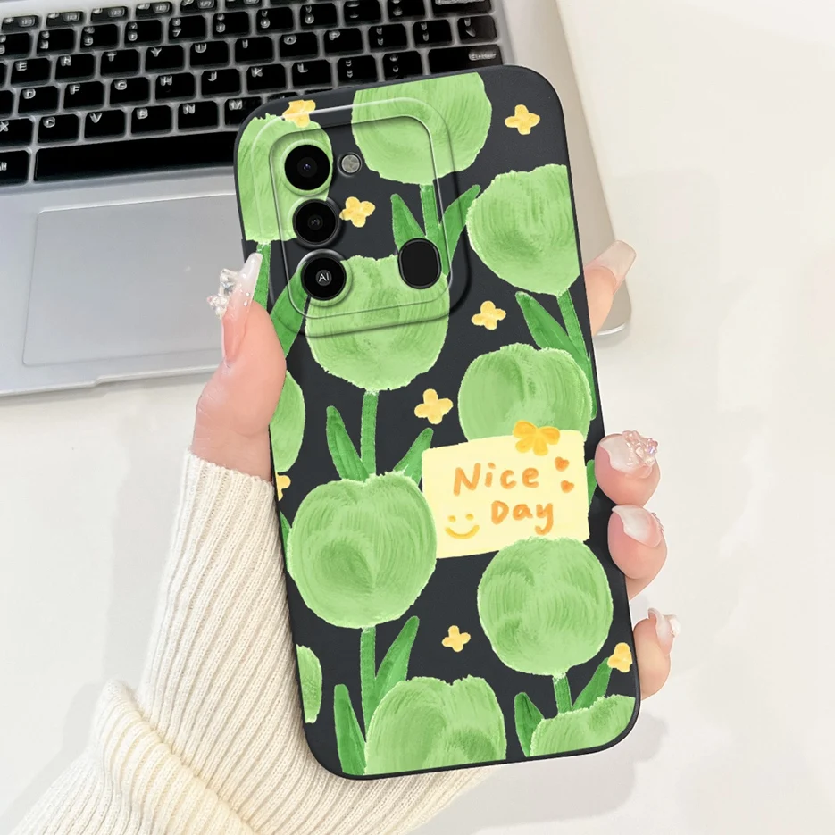 Luxury Candy Painted Soft TPU Phone Case for Tecno Spark 8C and Spark Go 2022