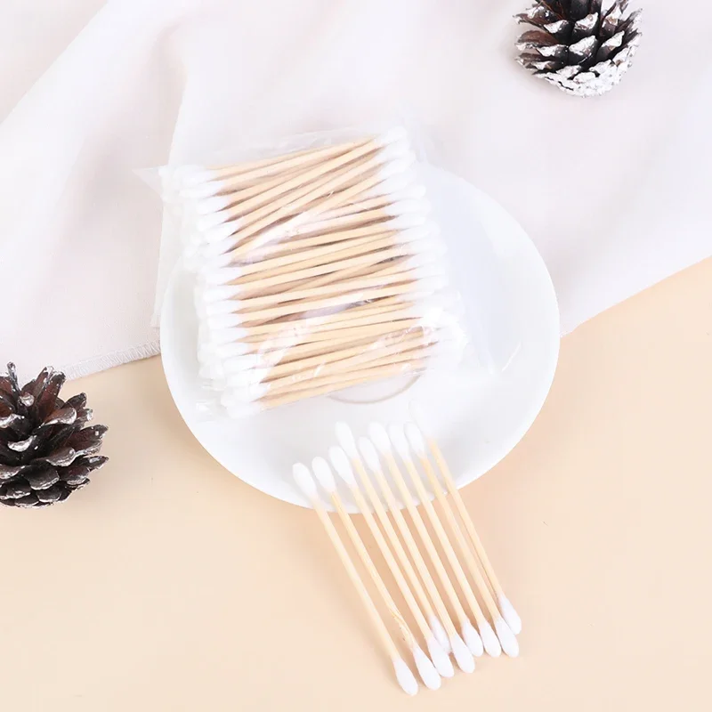 100/500/1000Pcs Double Head Disposable Makeup Cotton Swab Soft Cotton Buds For Medical Wood Sticks Nose Ears Cleaning Tools 5