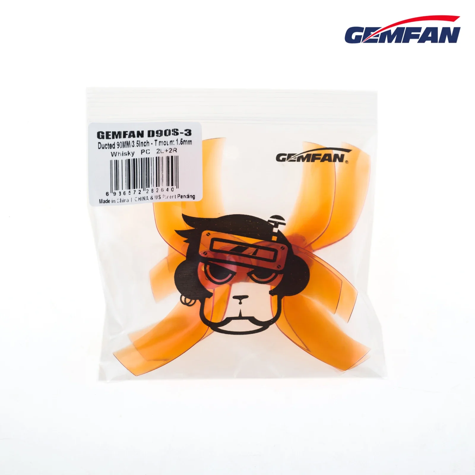 Hélices FPV Gemfan D90S 3.5" 3 pales 2 paires - Axe 1.5mm pour micro drone 2004-2306