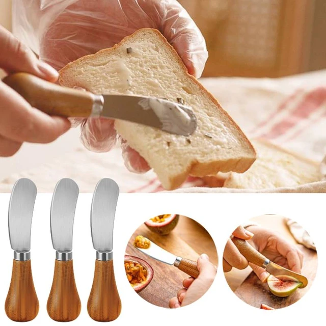 Standing Cheese Butter Spreader Knife Set 4 PCS Charcuterie Accessories  Stainless Steel Vertical Spreader Knives with Wooden Handle Charcuterie  Board