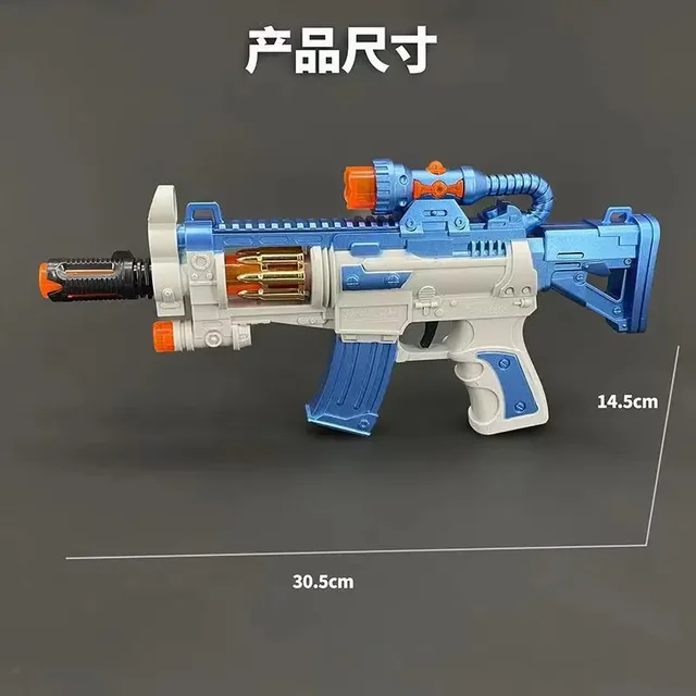 LED Non-firing AK47 Pistol Light UP Sound Effect Toy Gun Spinning Submachine Gun Police Role Play Prop Kids Birthday Gift 5