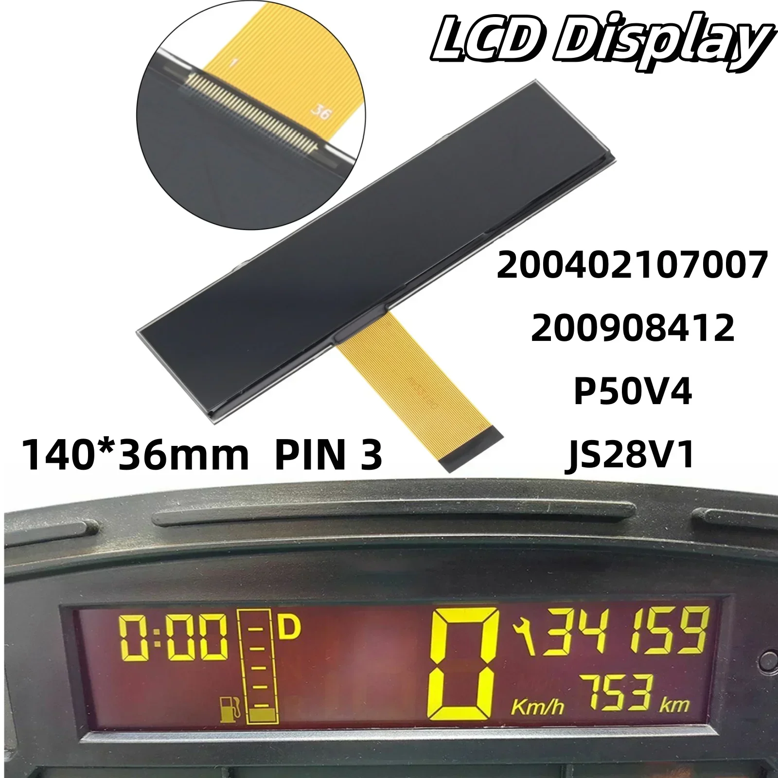 Clusters de compteur de vitesse d'écran d'affichage LCD pour Microcar MC1/ MC2/M.Go et Ligier x-too JS28, écran d'affichage d'instrument, accessoire de voiture  34