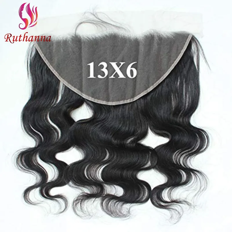 13x6 Lace Frontal Body Wave Human Hair Pre-Plucked Hairline Brazilian Virgin Hair Transparent Lace Closure Soft and Silky