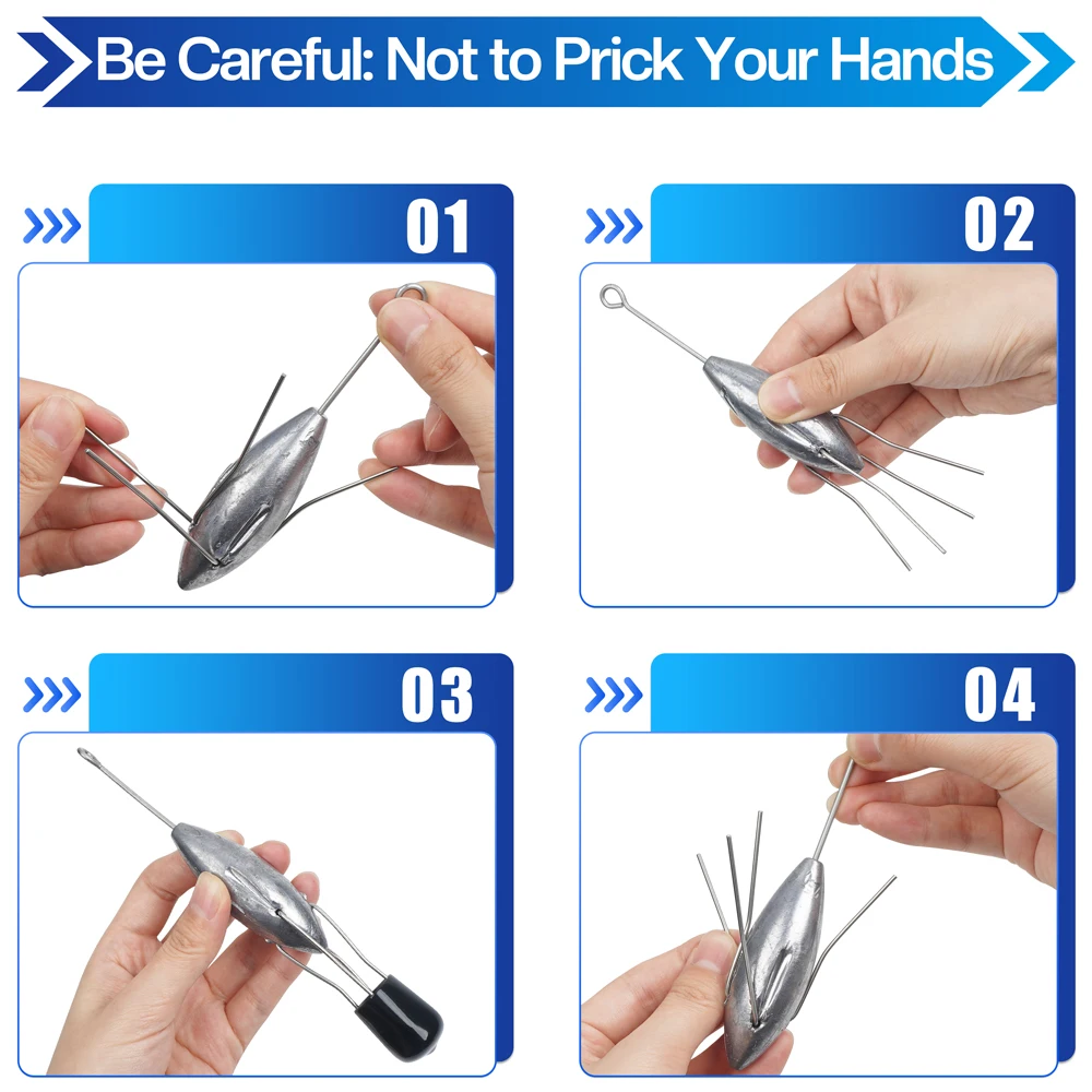 4 Stück Sputnik Sinker Gewichte Surf Angeln Long Tail Blei Gewichte Casting Sinker 3oz-6oz Angels pinne Gewicht – Detail 4