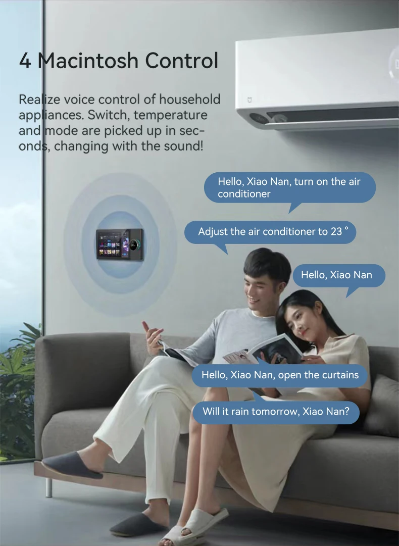 SZMYQ Tuya Smart Home 6Touch Screen Music Playback & Smart Home Control Panel With Buil-In Gateway With A Knob