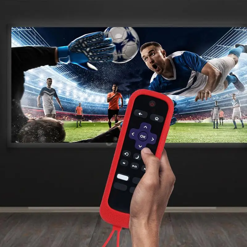 Silicone Remote Control Cover Sleeve for TCL ROKU Remote Glow In The Dark Non-slip Protective Soft Case Dustproof with Lanyard