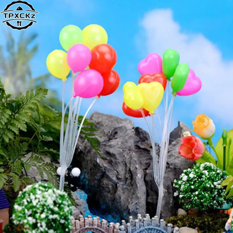 Simulation Colorful Balloons Miniatures Dolls Home Garden Decoration Plastic Micro Landscape Garden Decorations Christmas Gift