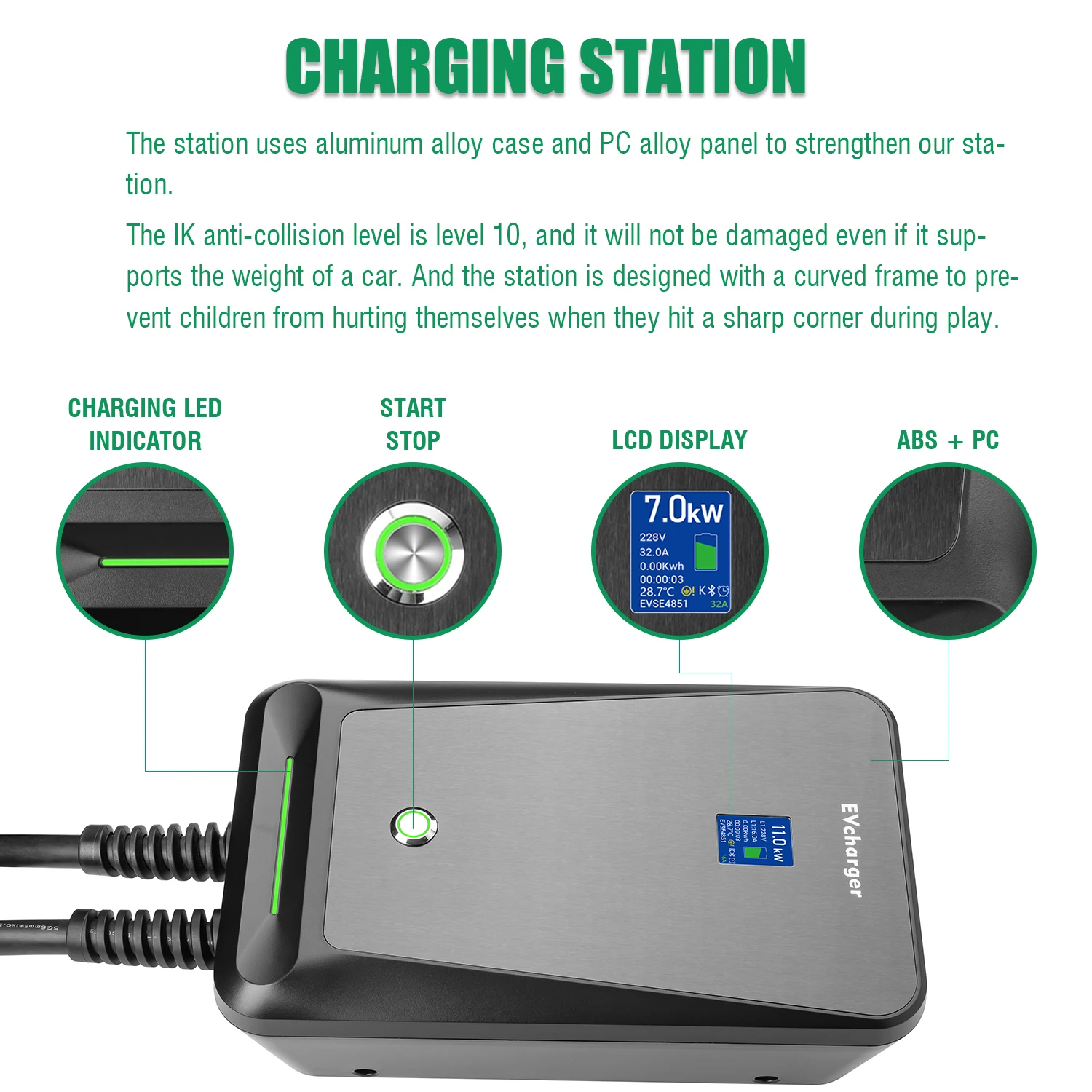 EV Charger Type 2 APP Wifi Control 16A 3 Phase Electric Car Charging Station EVSE Wallbox with 6.1M Cable 11KW 21 EV Charger Type 2 APP Wifi Control 16A 3 Phase Electric Car Charging Station EVSE Wallbox with 6.1M Cable 11KW 12