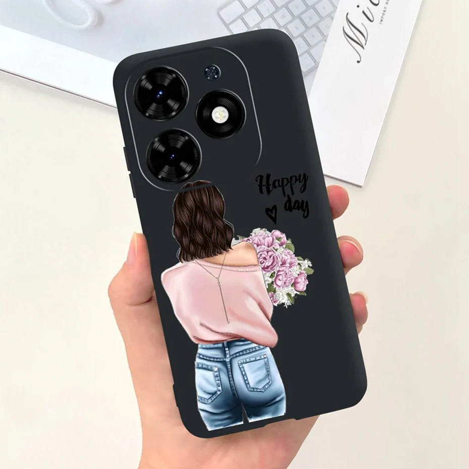 Sunflower Pattern Soft Silicone TPU Jelly Phone Case - Fashionable Protective Bumper Cover
