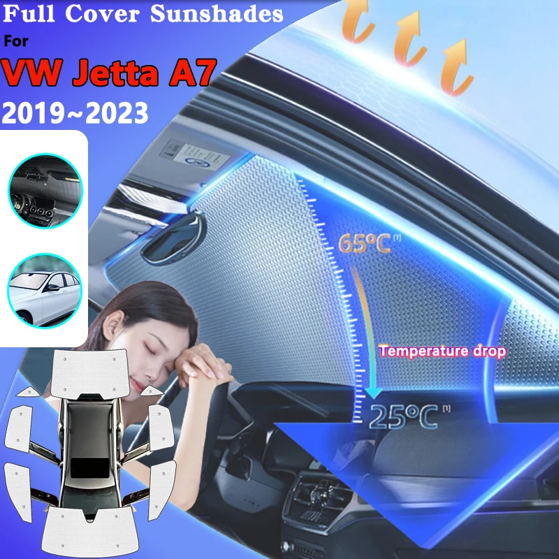 

Car Cover Windshield Visor For Volkswagen VW Jetta A7 Accessories 2019~2023 Vento MK7 7 Window Sun Protection Anti-UV Sunshades