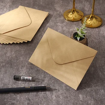 100pcs Sulfuric Acid Paper Envelopes For DIY Postcard Card Storage Wedding Invitation Gift Packing White Kraft Paper Envelopes