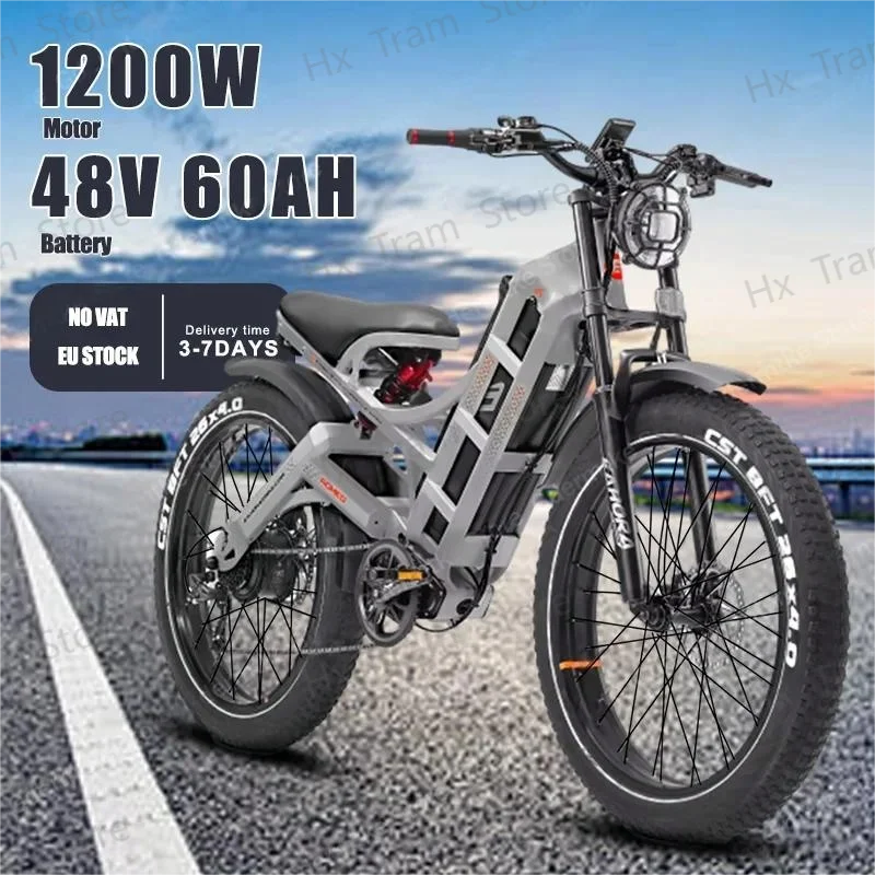 

Электрический велосипед Romeo Pro, мощный мотор 1200 Вт, гидравлический дисковый тормоз 48 в 60 ач, электрический велосипед с толстыми шинами 26*4*0 дюймов, электрический велосипед для кемпинга