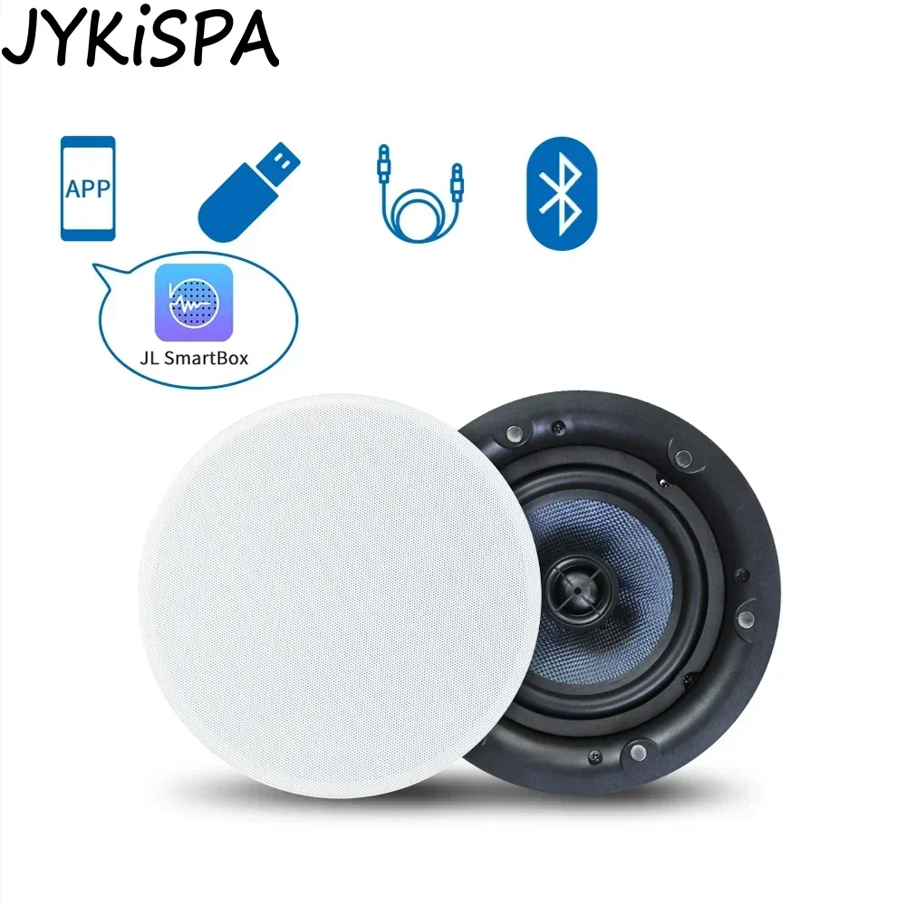 5.25 Inch Ceiling Bluetooth Speakers Build in Class D Amplifier Home Audio Wall Theater Loudspeaker for Hotel