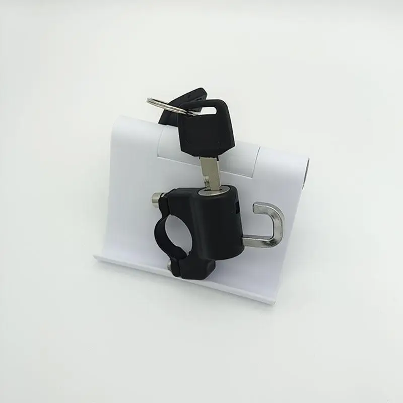1 세트 핸들바 마운트 오토바이 전기 오토바이 22mm-26mm 키 포함 범용 보안 금속 잠금 장치 도난 방지 헬멧 잠금 장치