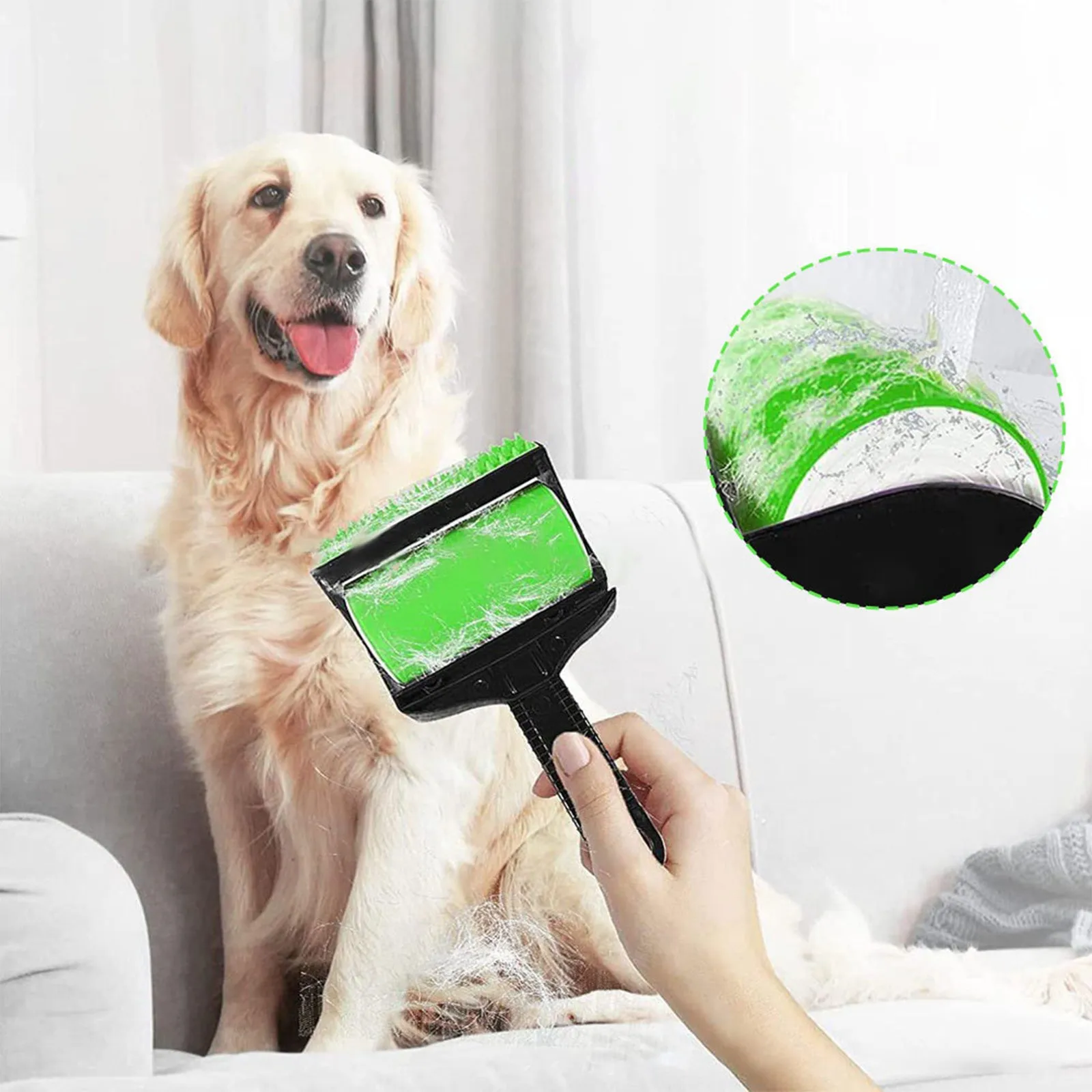 1PCS Reusable Sticky Tool Pet Hair Remover Roller Stick It Roller Sticky Washable Lint Rollers for Clothes Furnitures Carseats 5