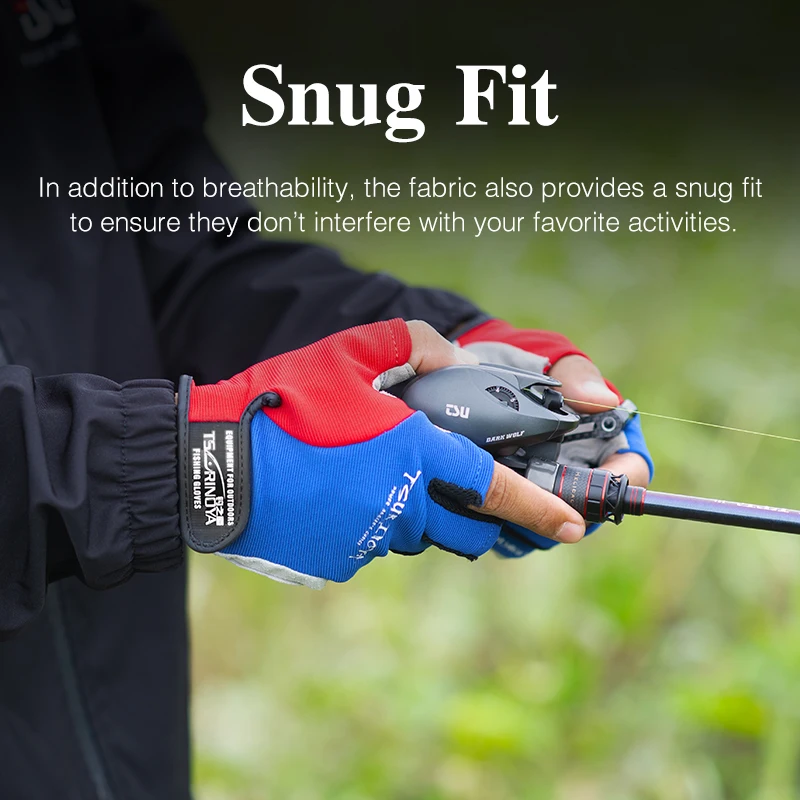 TSURINOYA Fishing Gloves Full Finger 3 Cut Finger Non-slip For Outdoor Hiking Paddling Driving Canoeing Rowing