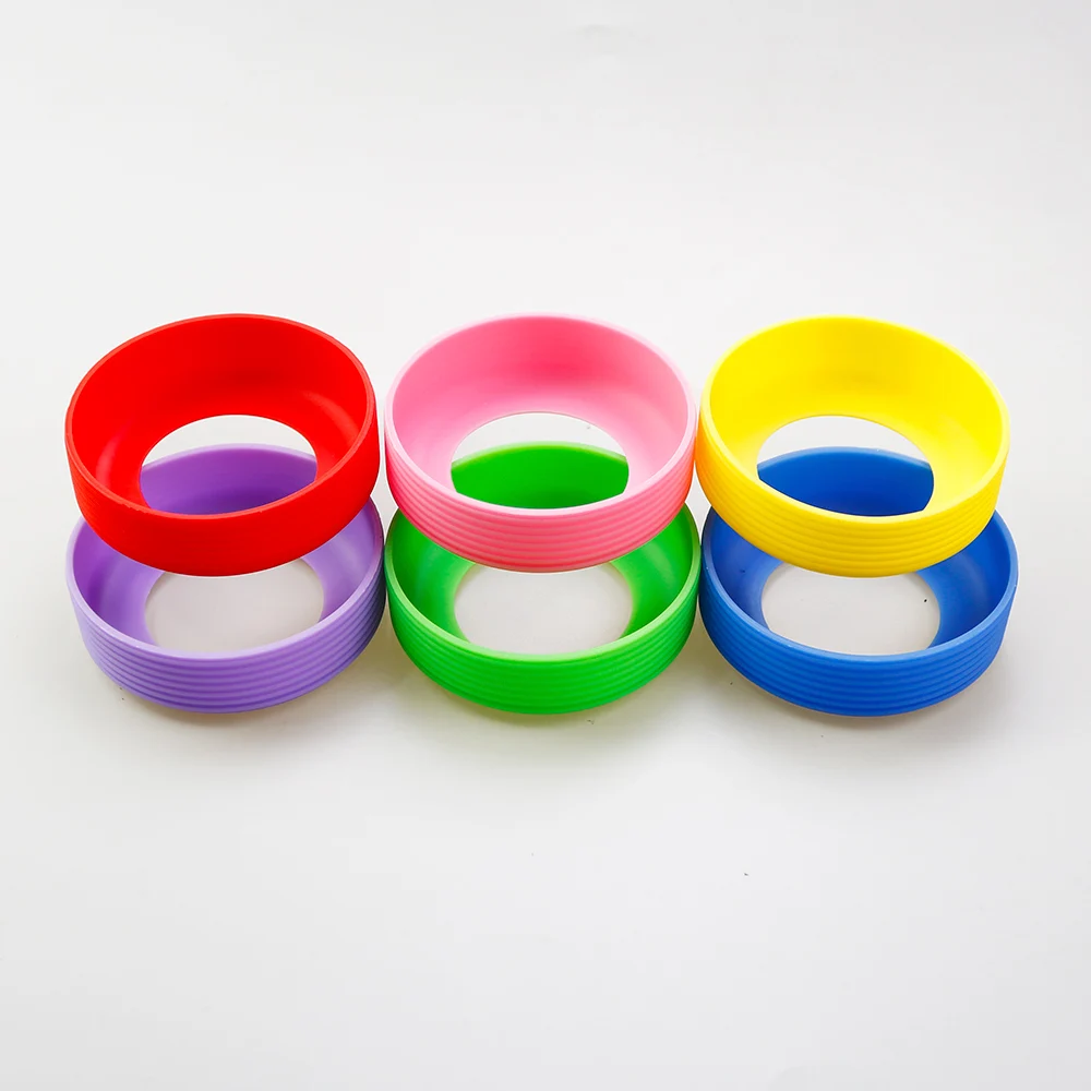 16 Kleuren 7.5Cm Schroefdraad Siliconen Cup Bottom Cover 75Mm Cup Bodem Ring Coaster Mouw Schede Slijtvaste Bodem cover