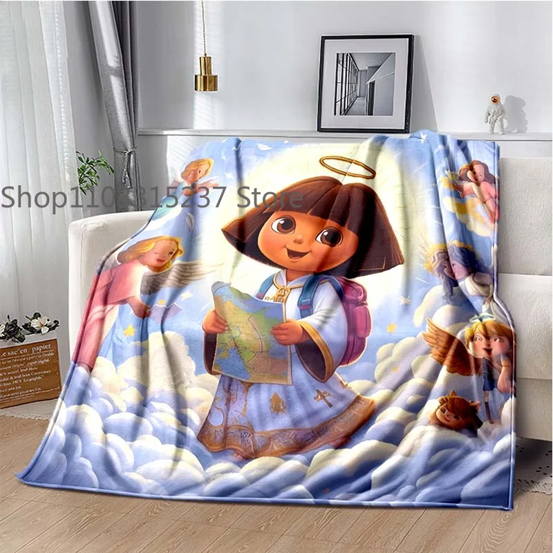 Фото D-Dora the Explorer логотип мультфильм печать одеяло Decke кровать офис автомобиль коленный плед одеяла, музыкальный подарок №3