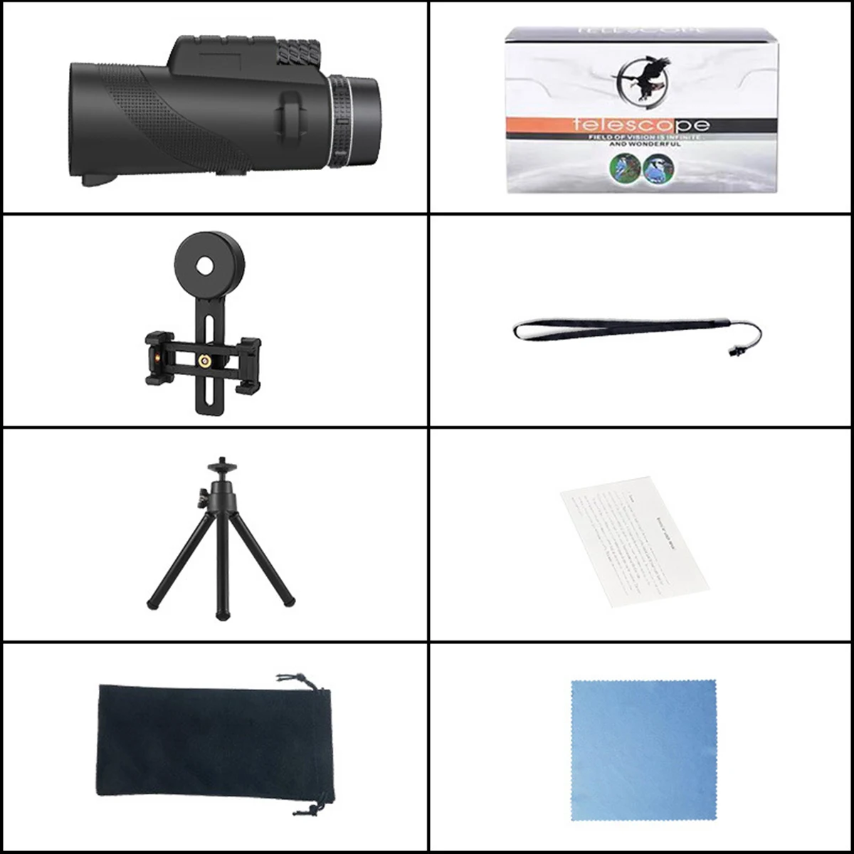 80*100 HD Powerful Monocular Telescope Remote Telescope BAK4 For Hunting Sports Outdoor Camping And Travel 6