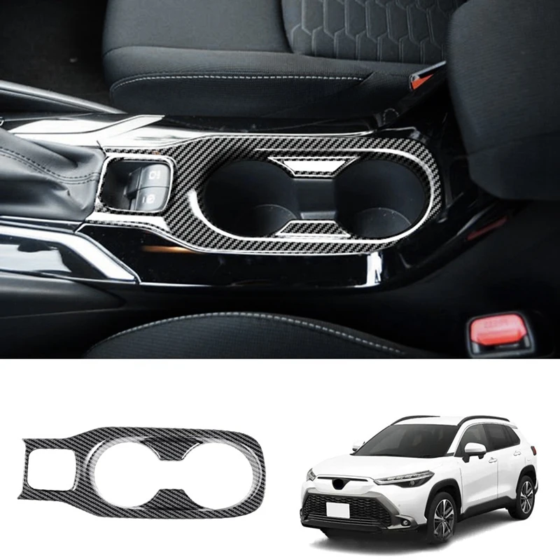 Car Center Console Water Cup Holder Decorazione Cover Trim Stickers Per Toyota Corolla Cross 2021 2022 Rhd