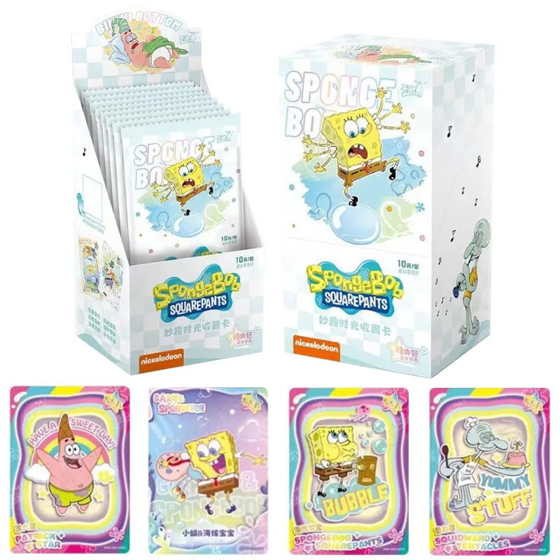 Spongebob Squarepants Cards Booster Box Personaggi Anime Patrick Star Bob Squidward Cute Funny Wonderland Cards Kids Regali Di Natale