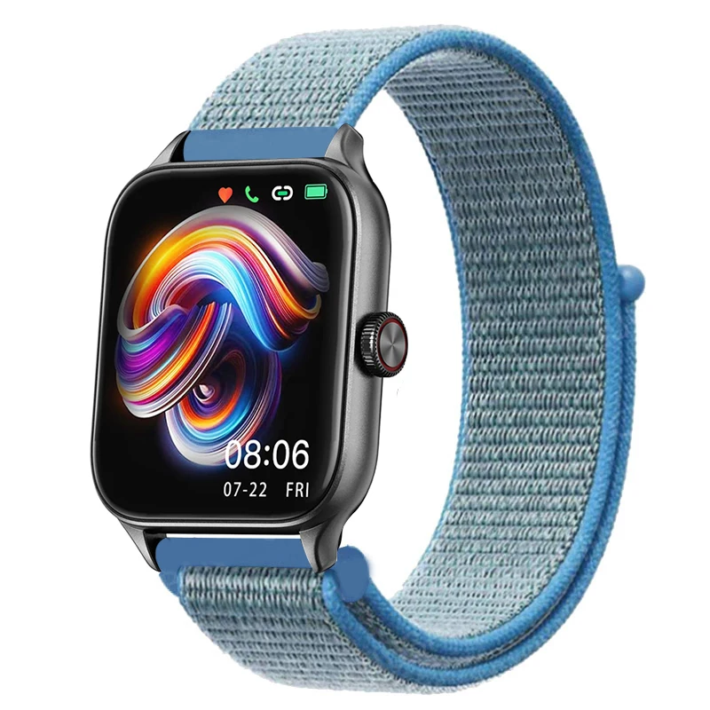 Sport Nylon Loop Bracelet Strap, 22mm or 20mm, Compatible with Popular Smartwatches