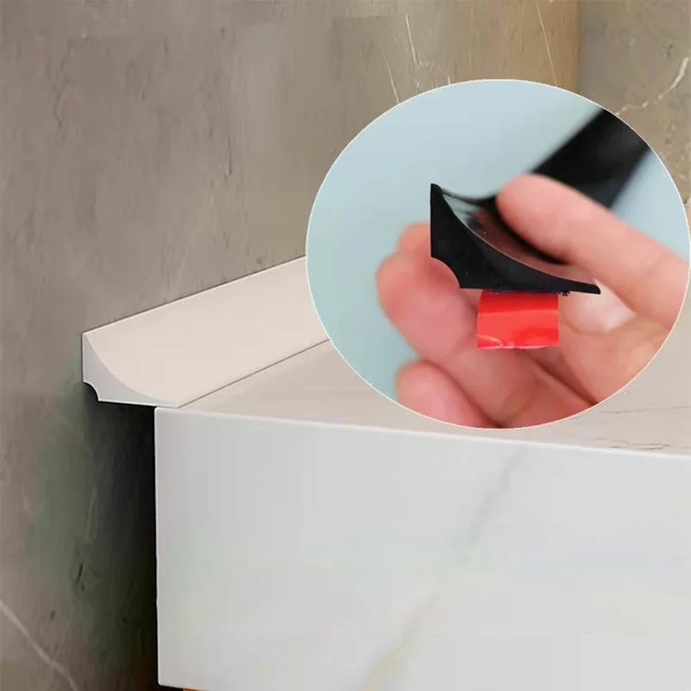Shower Water Stopper Shower Water Barrier Water Barrier Strip Silicone Water Stopper Strip Bathroom Water Stopper Shower Barrier Kitchen Countertop Retaining Waterstop Dry&Wet Separation