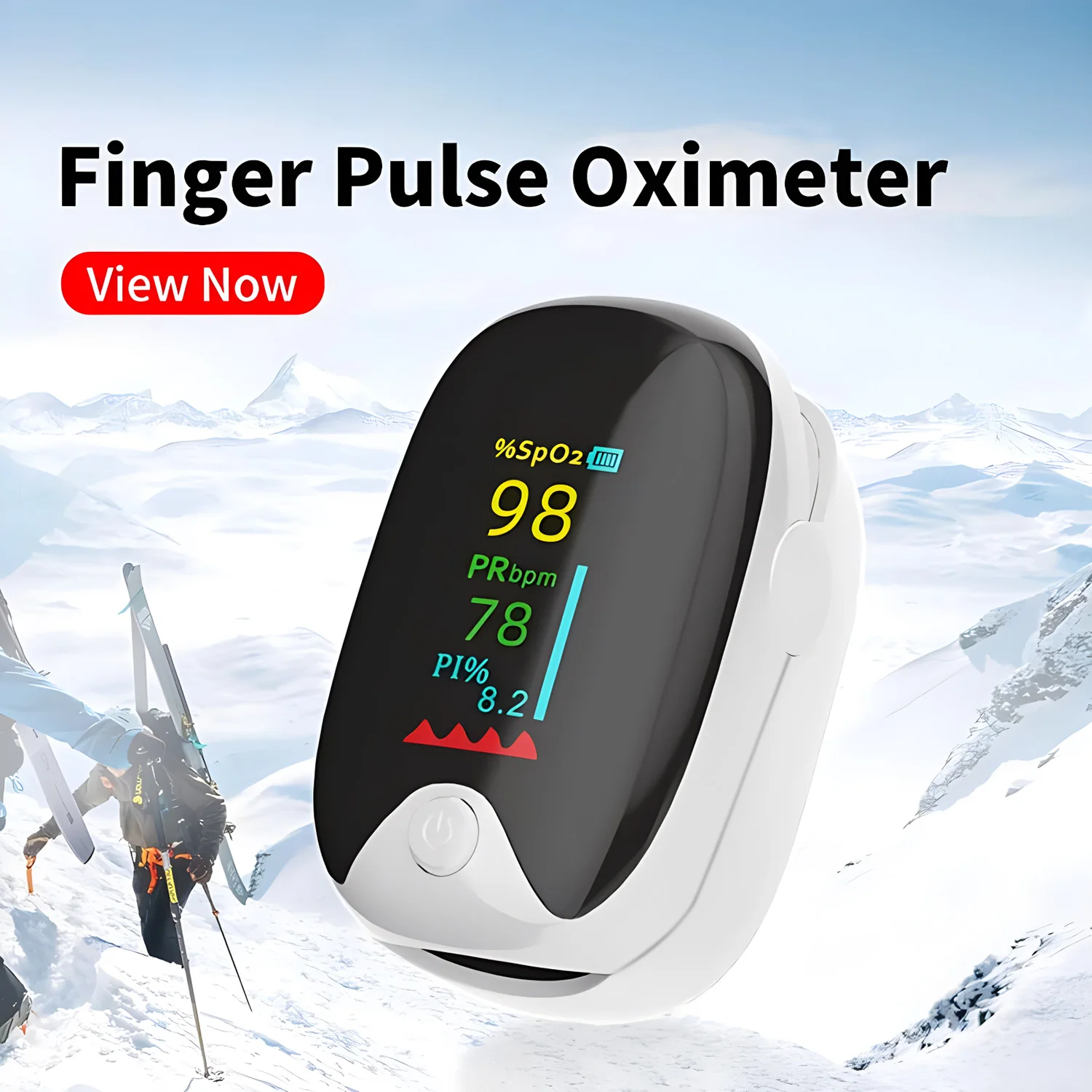 Finger pulse oximeter Finger Pulse Oximeter SPO2 Blood Oxygen Saturation Meter Heart Rate Monitor LCD Oximetro