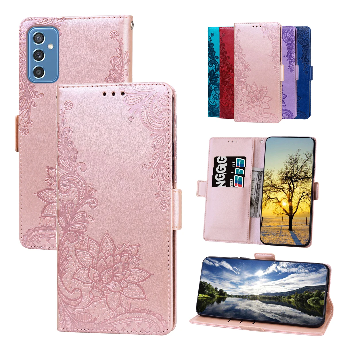 

Leather Magnetic Case for Samsung Galaxy M52 5G M21 M30S M31 M01 M31S M10S M23 M22 M02S M12 Flip Wallet Cases for Galaxy M40S 4G