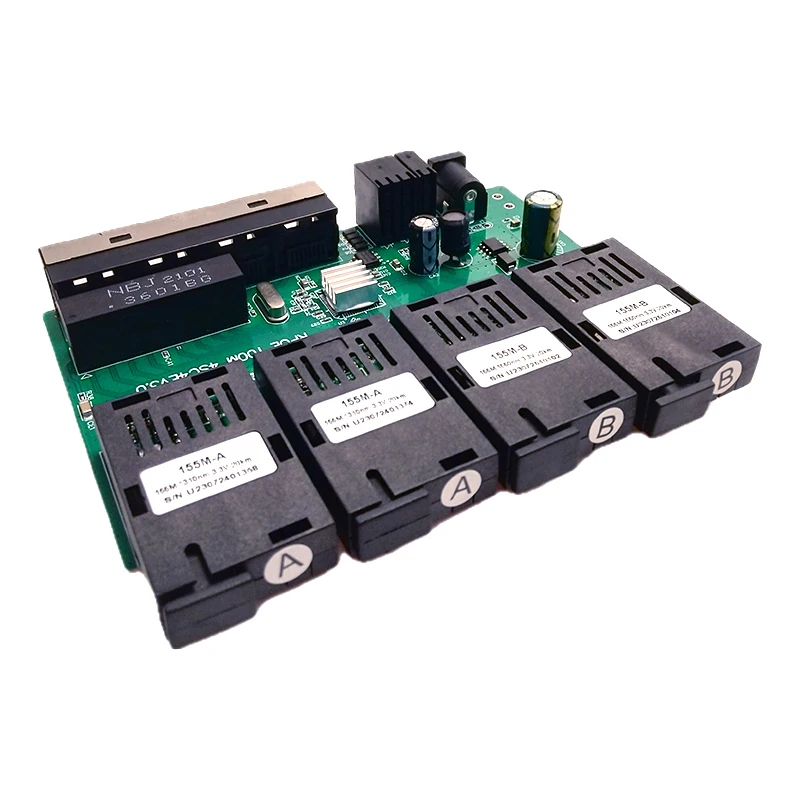 10/100M 4F4E / 4F2E POE 고속 이더넷 파이버 스위치 출력 12V 광 미디어 컨버터 이더넷 SC PCBA placa 메트로 보드