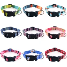 Safety Buckle Cat Dog Collar Adjustable Neck Strap Polyester Kitten Puppy Pet Colorful Neck Ring Puppy Pet Leash Accessories