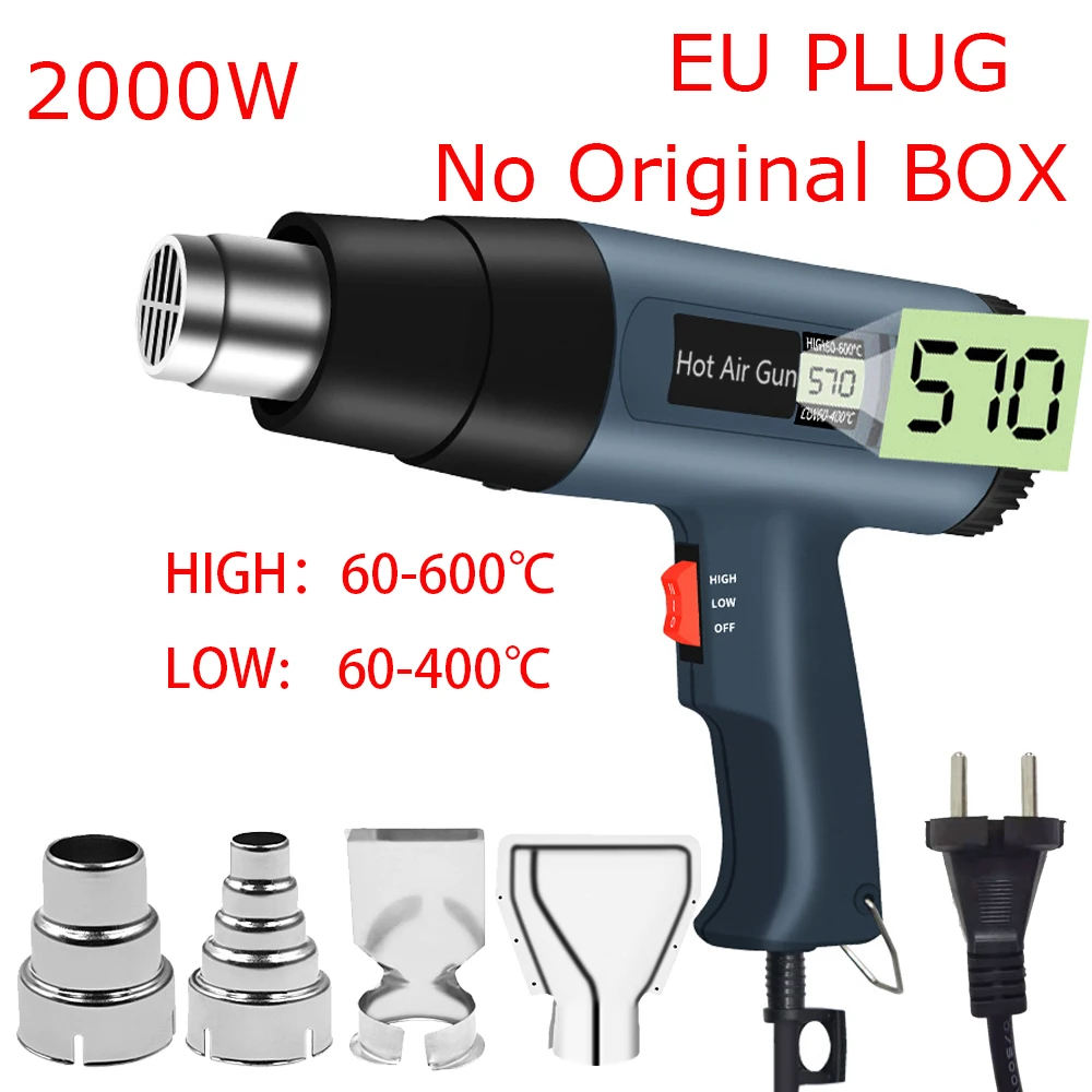 2000W LCD/NO LCD Heat Gun Variable Temperature Advanced Electric Hot Air Gun Power Tool Hair dryer for soldering Thermoregulator electric screwdriver kit Power Tools