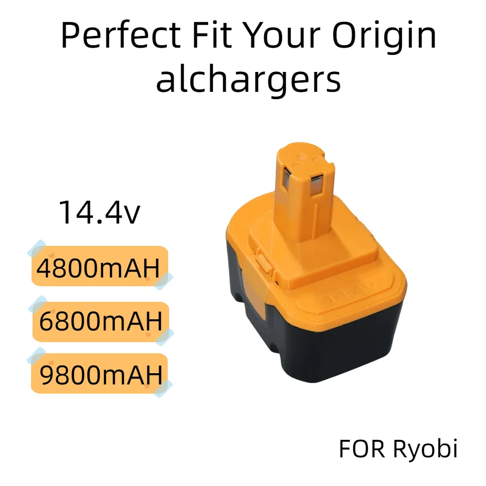 For Ryobi 14.4V 6800mAh Battery SaftSafety Compatible R10521 RY6201 RY6202  130224010 130224011 130281002 1400144 1314702
