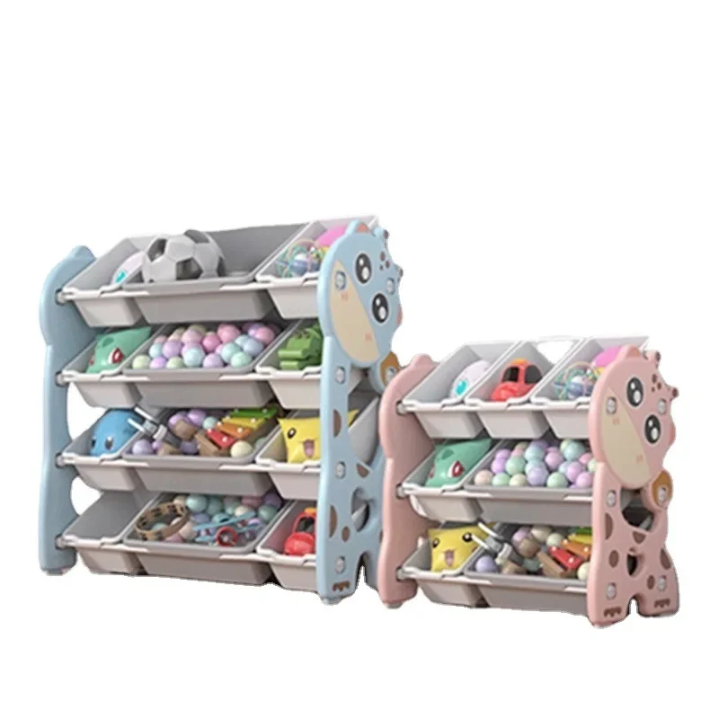 Kids Plastic Bookshelf Children Cabinet Toy Storage Shelf Bedroom Furniture Book Packing