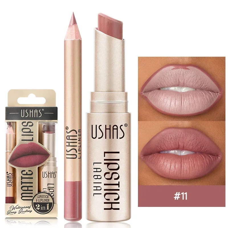 thumbnail image 1 of 2 In 1 Lipstick Set Lip Liner Pencil Make-up for women Waterproof Long lasting Cosmetic Korean makeup Matte Lip Gloss Tint Stain, 1 of 5