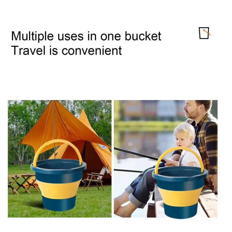 Collapsible Beach Bucket Foldable Storage Bins Portable Bucket Spacious  Room Compress Buckets With Handle For Laundry Camping - AliExpress
