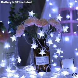LED Star String Lights, Battery & USB Powered, 1.5m/3m - Perfect for Christmas, Weddings, Parties, and Home Decor (White)