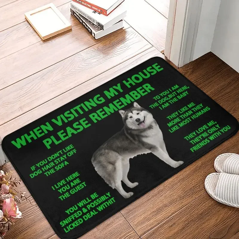 Tappetini D'Ingresso Della Porta Del Pavimento Anteriore Husky Siberiano Indoor Alaskan Malamute Dog Bath Kitchen Zerbino Balcone Tappeto Tappeto