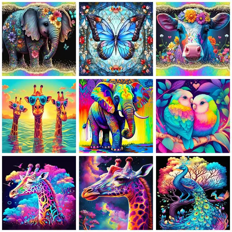 

GATYZTORY Diy Painting By Numbers Paint Kit On Canvas Colorful Animals Picture Coloring For Adults Home Art Handiwork Butterfly