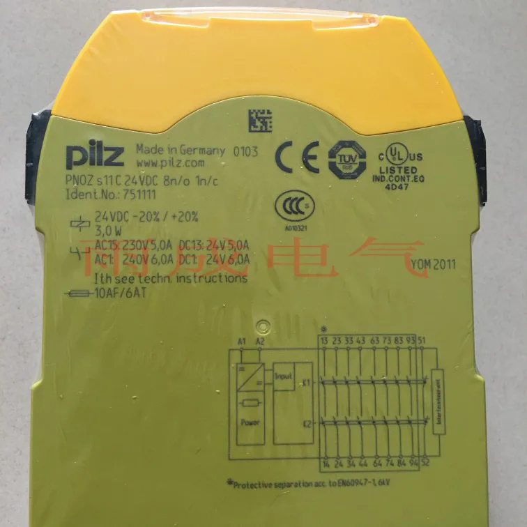 

Немецкое реле безопасности PILZ PNOZ S11 C 24 В постоянного тока 750111 Pilz 751111