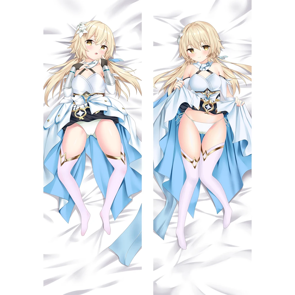 50x180 см аниме игра Genshin Impact Lumine Dakimakura Наволочка на все тело с двухсторонним принтом персиковая обнимающая наволочка