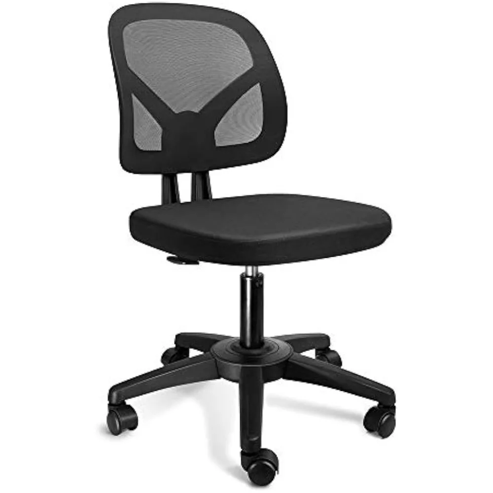 KOLLIEE Mid Back Mesh Home Office Chair, 17.7D X 18.1W X 33.1H in, Black Computer Chair, Gaming Chair