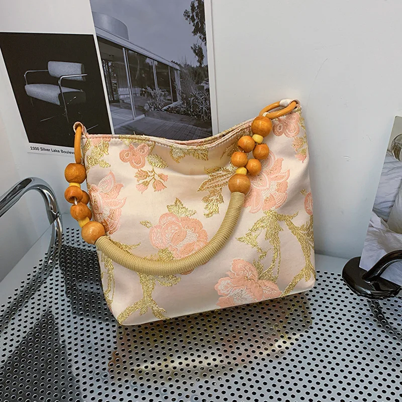 여성용 중국 소형 가방, 서양 자수 버킷 백, 다목적 원 숄더 언더암 백, 여름 패션, 2024 신상 