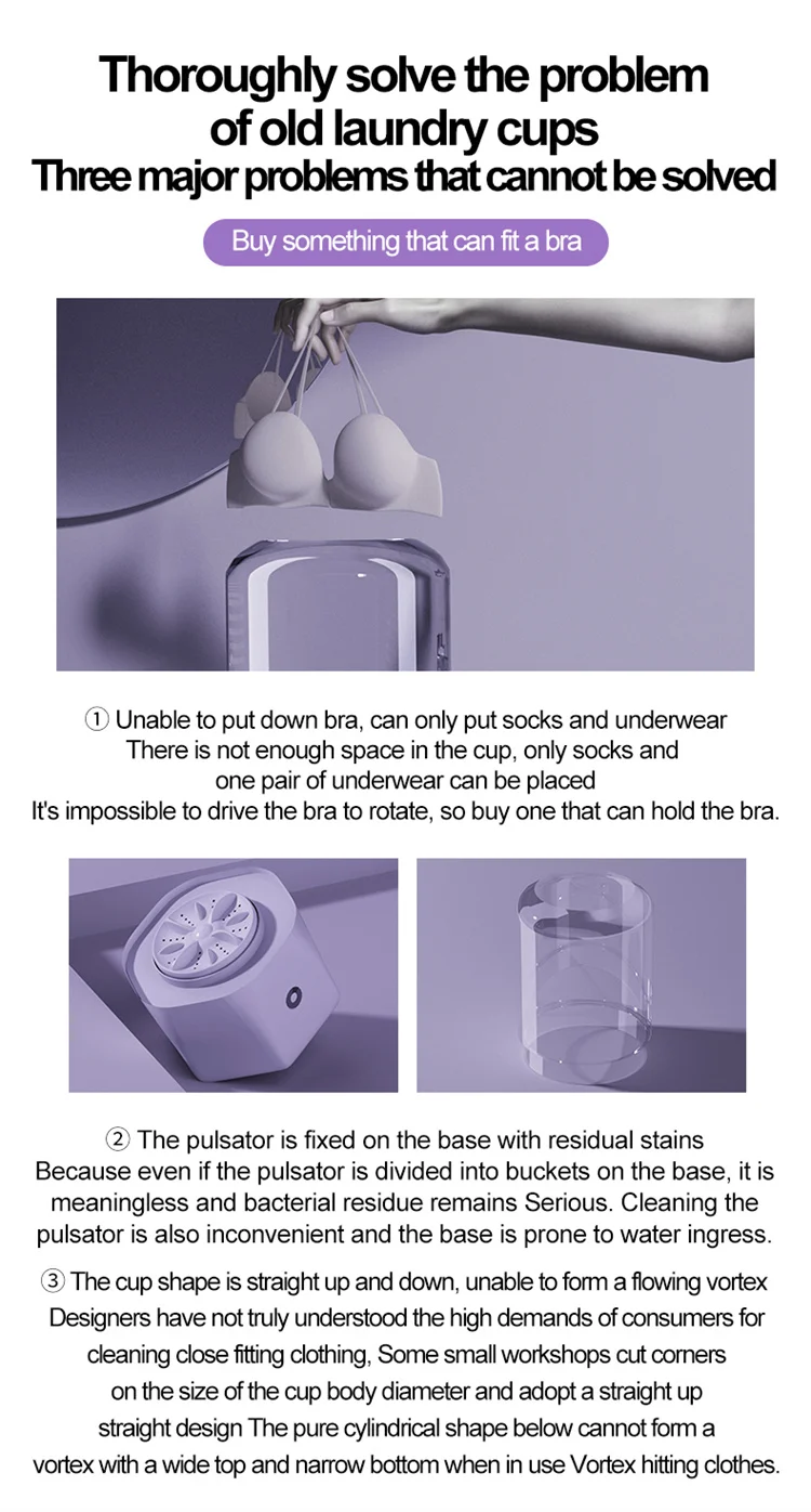 Description Picture 5 of itemU9 portable wireless mini single/double cup small washing machine, 4000mAh, suitable for family travel underwear washing cups.