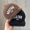 Korean Letter Baby Baseball Cap Autumn Corduroy Baby Boy Girl Peaked Hat Toddler Kids Adjustable Sun Hats 2