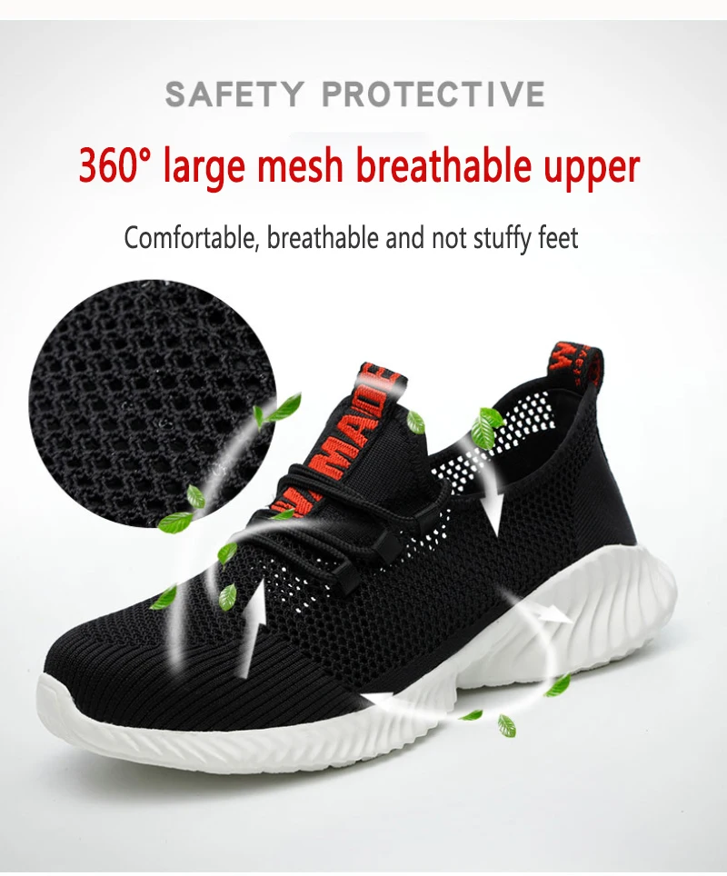 Zapatos De Seguridad Con Punta De Acero Para Hombre Y Mujer - Transpirables, Ligeros Y Suela Anti Pinchazos