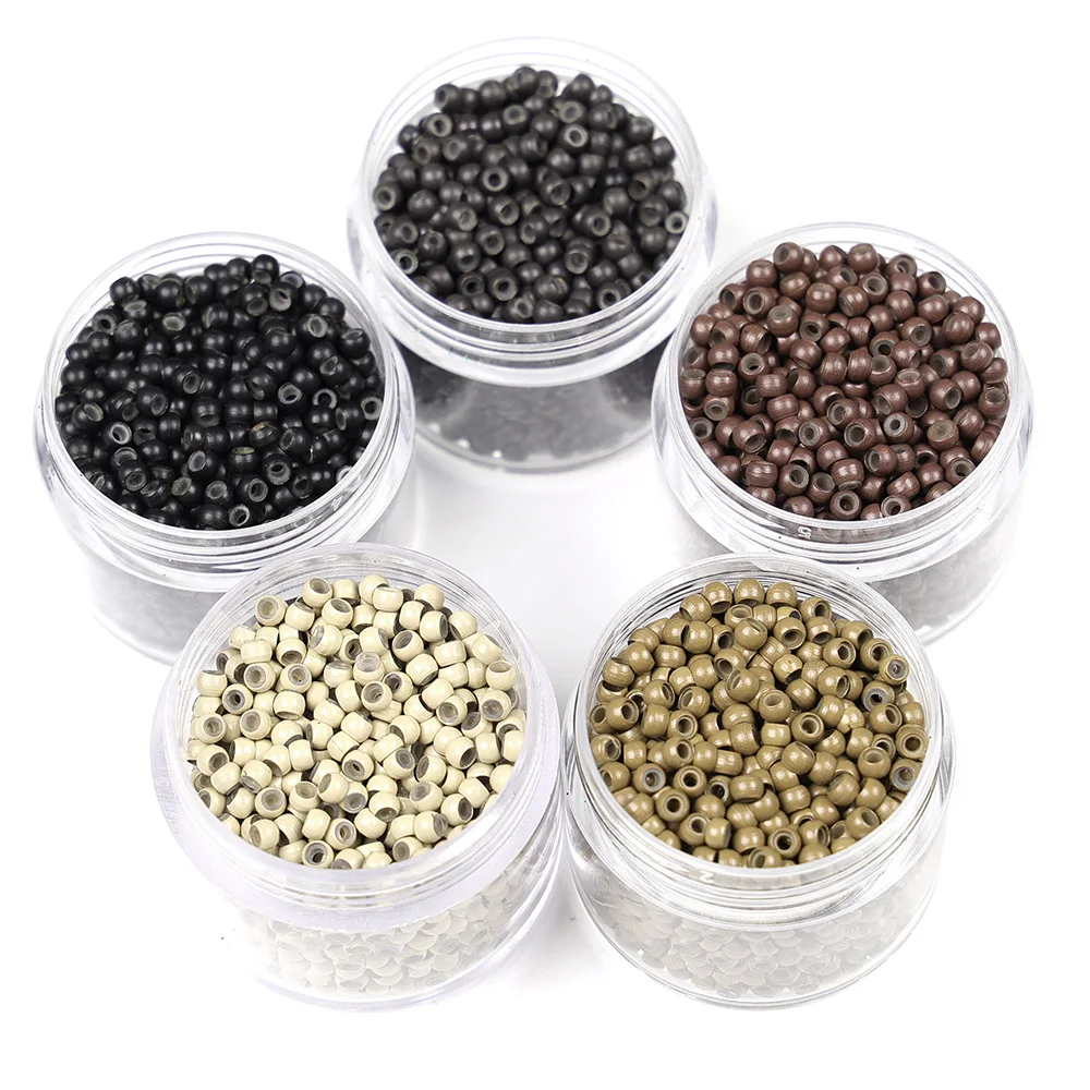 1000pcs Nano Beads Silicone Lined 3mm High Quality Copper Nano Ring Beads for I-Tip Human Hair Extensions Tool 5 Colors Optional