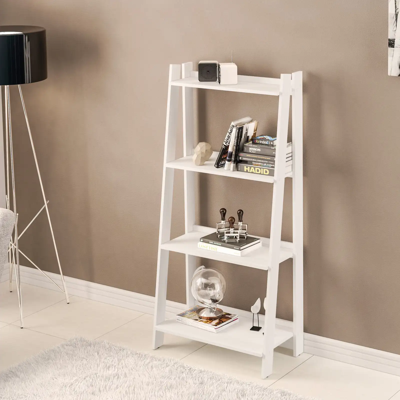 

Стандартный книжный шкаф polyfurniture Delta с 4 полками, белый