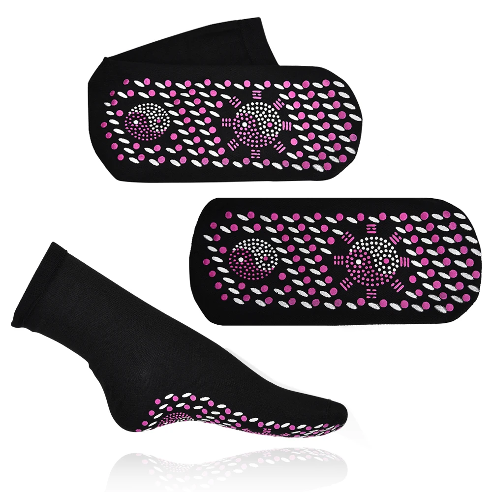 1Pair Winter Self-heating Health Care Socks Women Ski Sports Self Heated Massage Man Short Sock Magnetic Therapy Warm Sox
