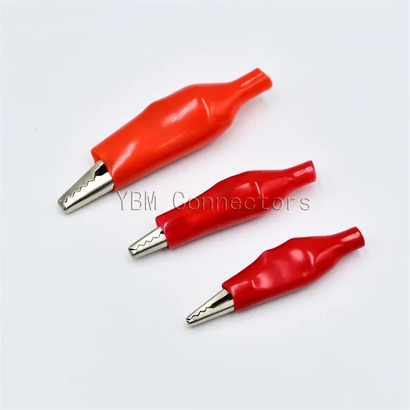 20 Pcs Crocodile type Clip 28MM Black Red Blue Black Yellow Soft Plastic Coated Testing Probe Mini Alligator Test Clips alligator clips